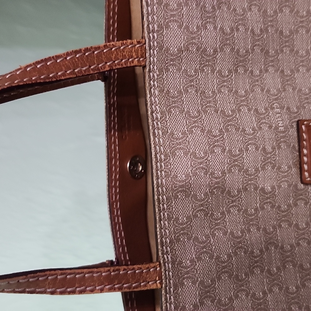 Celine Tan and Brown Patterned Mini Tote Bag - Picture 5 of 16